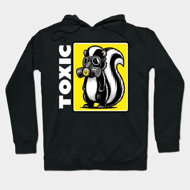 Funny Skunk with Gas Mask - Toxic Biohazard Hoodie by Infinitee Shirts